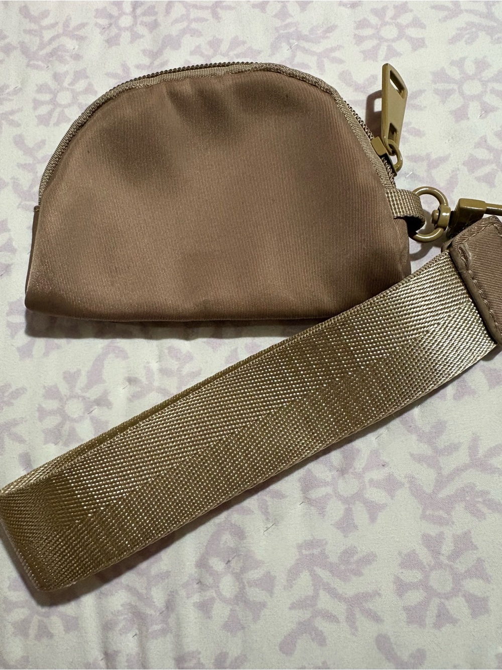 Brown Women's Cosmetic Pouch with Strap